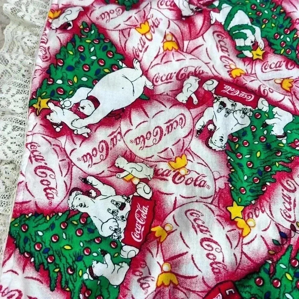 Vintage Coca‎ Cola Christmas Bear Handmade Blanket Unique Gift